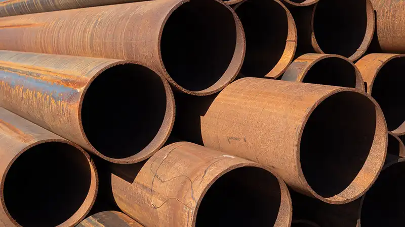 Dogan Tief- und Straßenbau Rohre warten auf ihren Einsatz beim Leitungsbau